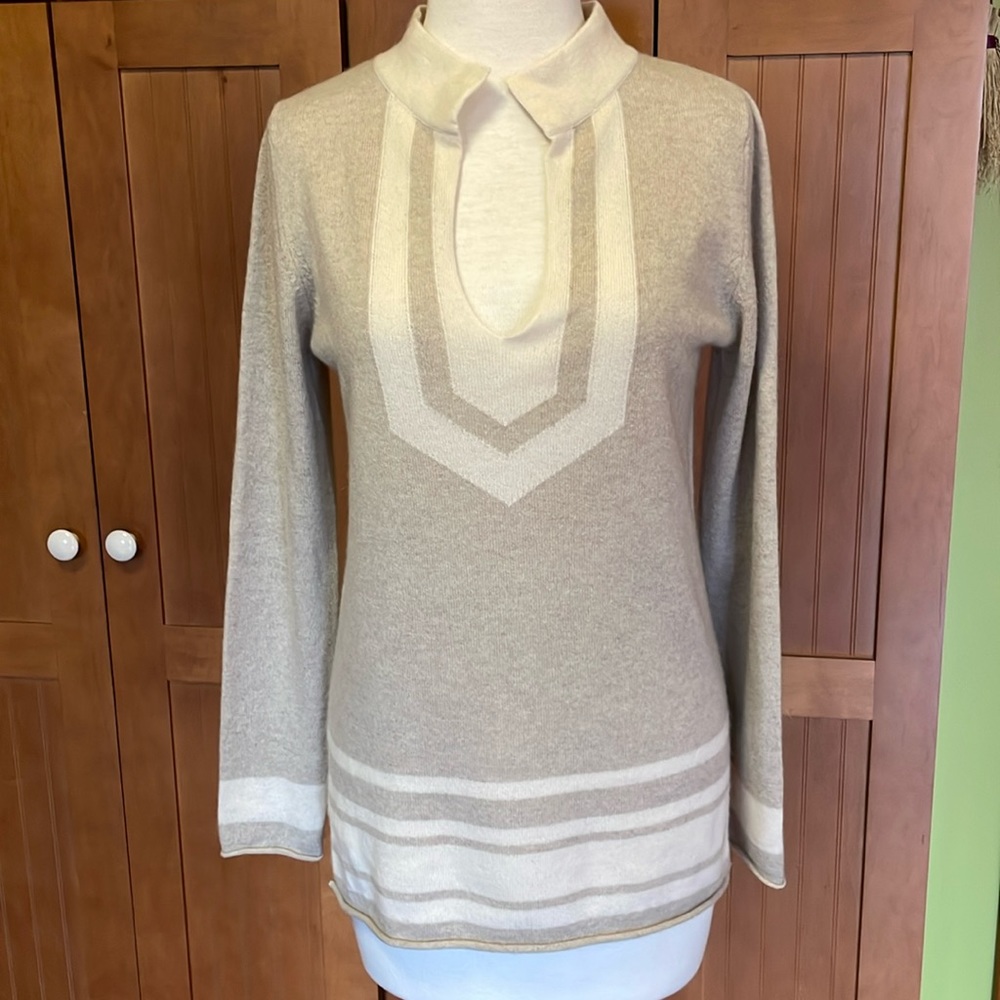 Cortland Park beige and cream sweater.  Small